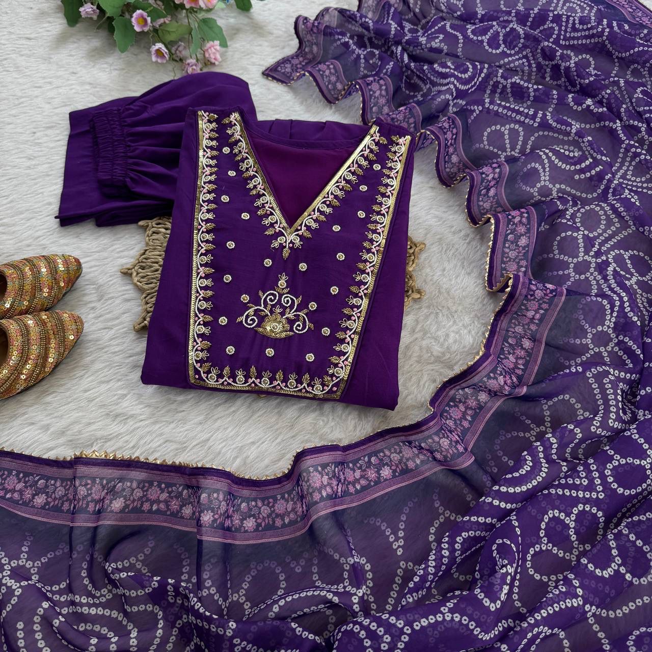 Mul viscos Chanderi kurti set for all party’s