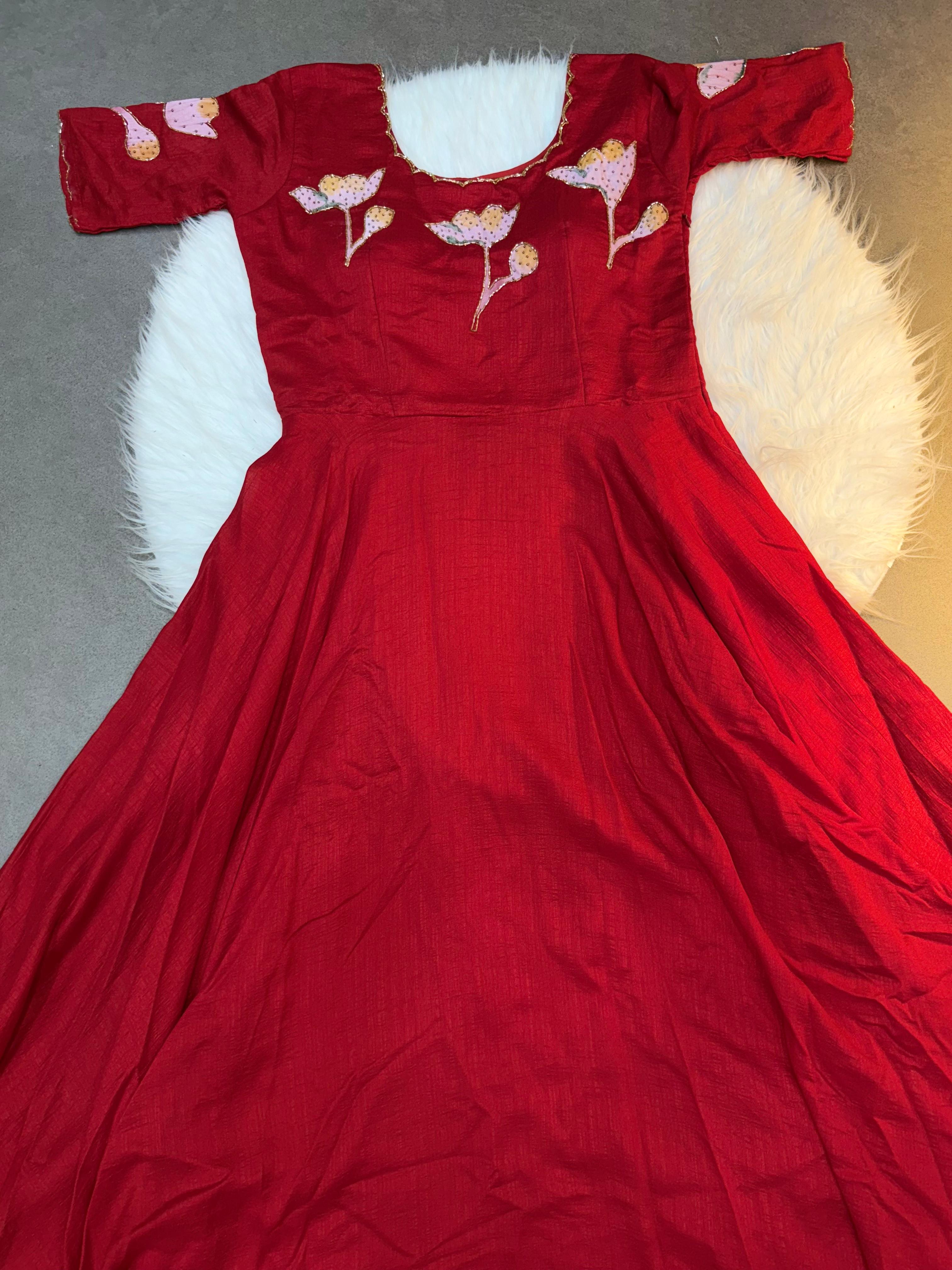 Hand painted with maggam Cafe Gowns