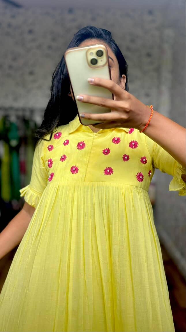 Mul Cotton  Pure Embroidery Crafted pure viscose Cafe Gowns