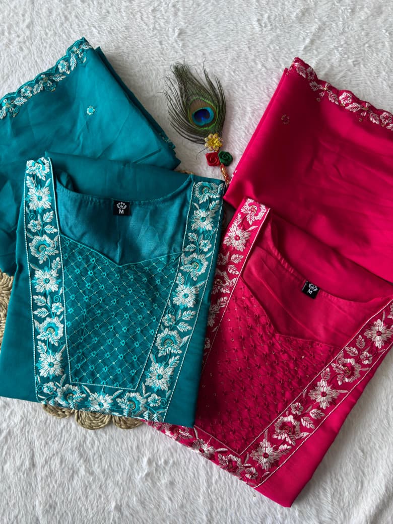 Office wear Roman Silk Kurti sets 🔆