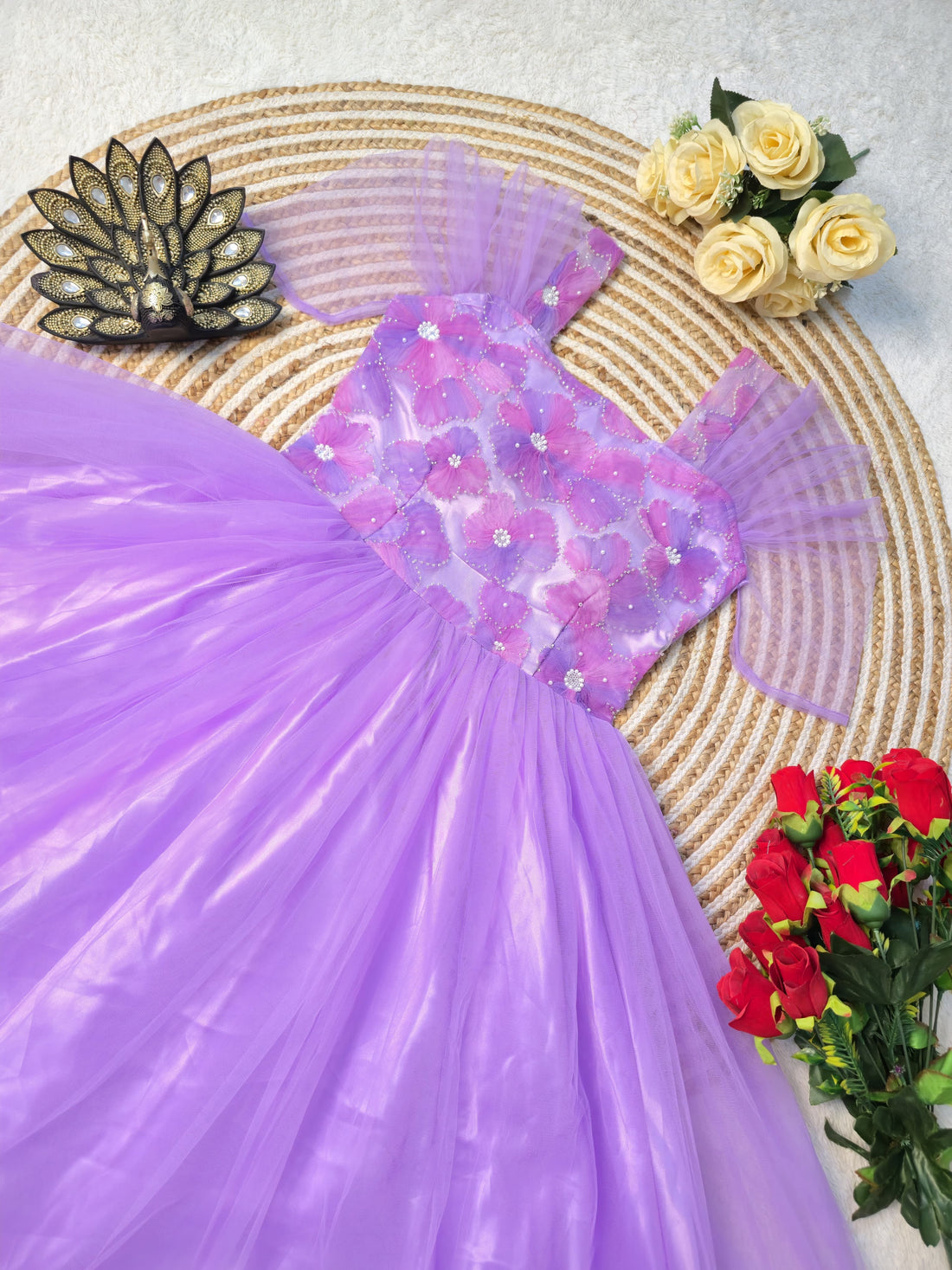 Cafe Gowns Premium soft net with designer work midi