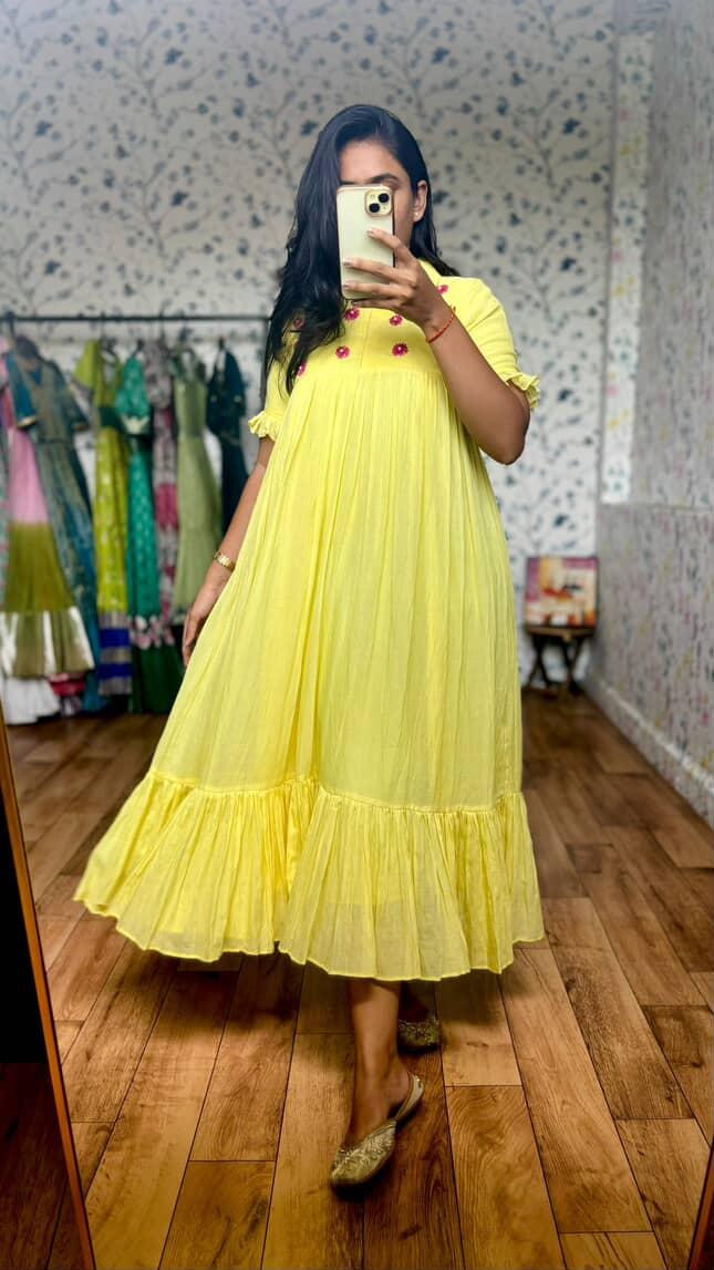 Mul Cotton  Pure Embroidery Crafted pure viscose Cafe Gowns