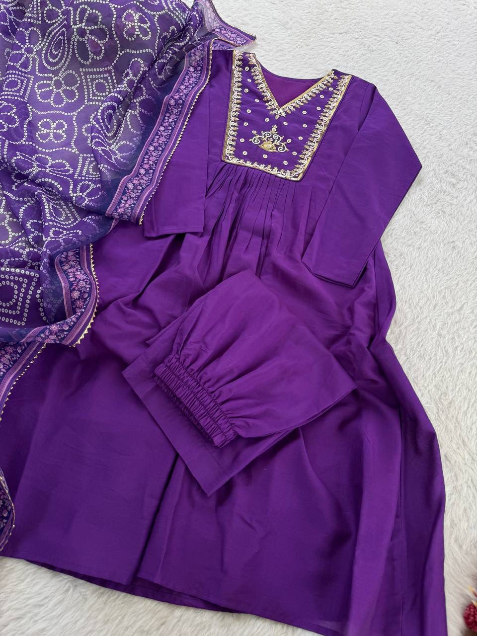 Mul viscos Chanderi kurti set for all party’s