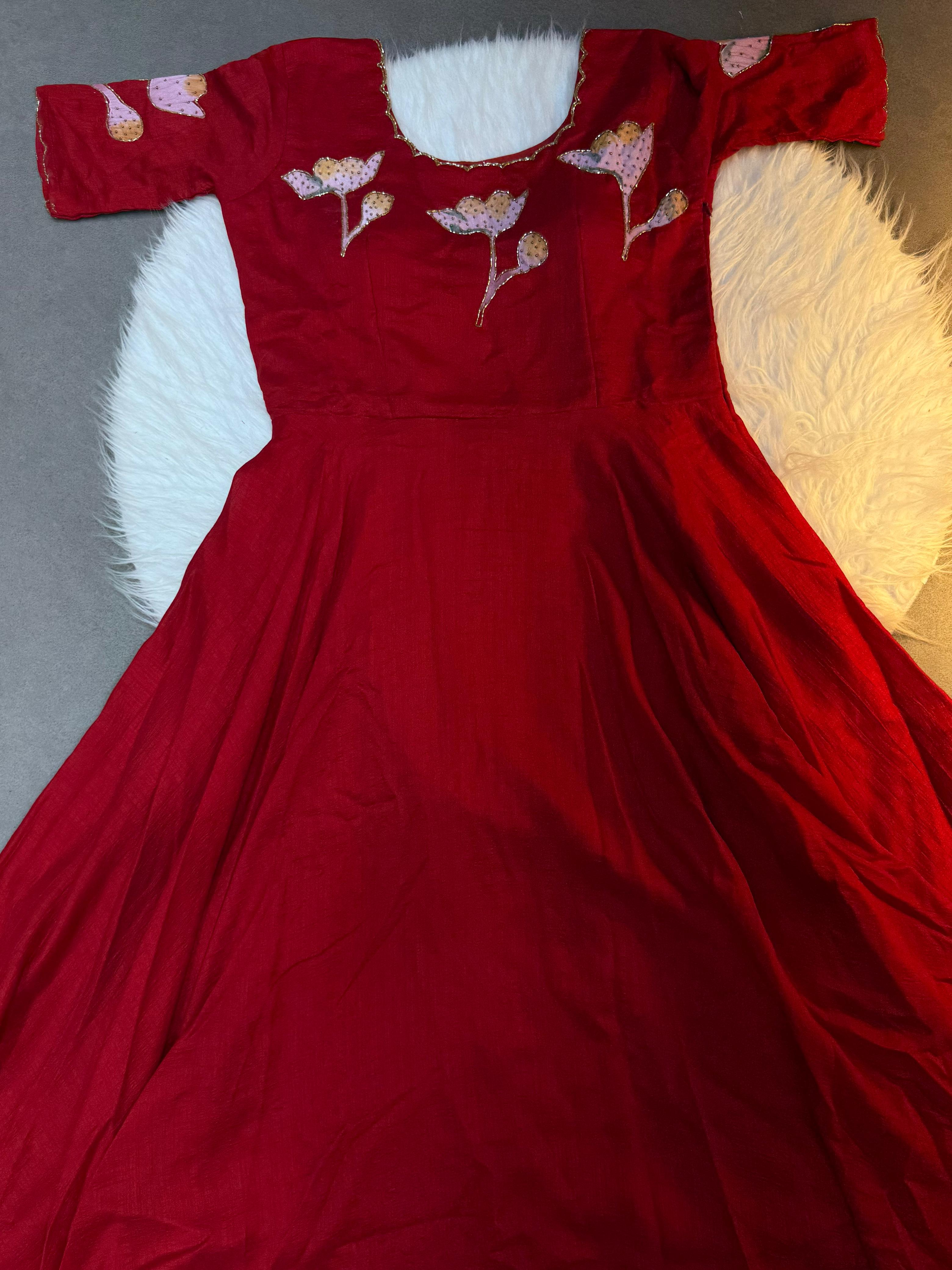 Hand painted with maggam Cafe Gowns