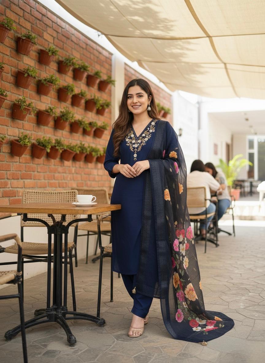 Office wear Chanderi kurti sets