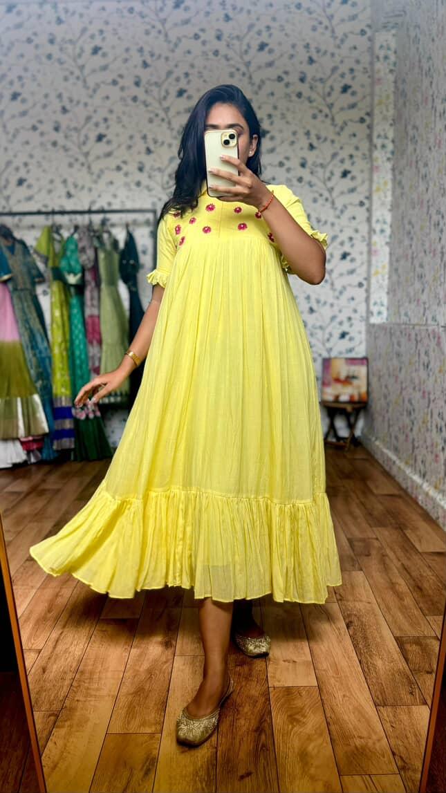 Mul Cotton  Pure Embroidery Crafted pure viscose Cafe Gowns