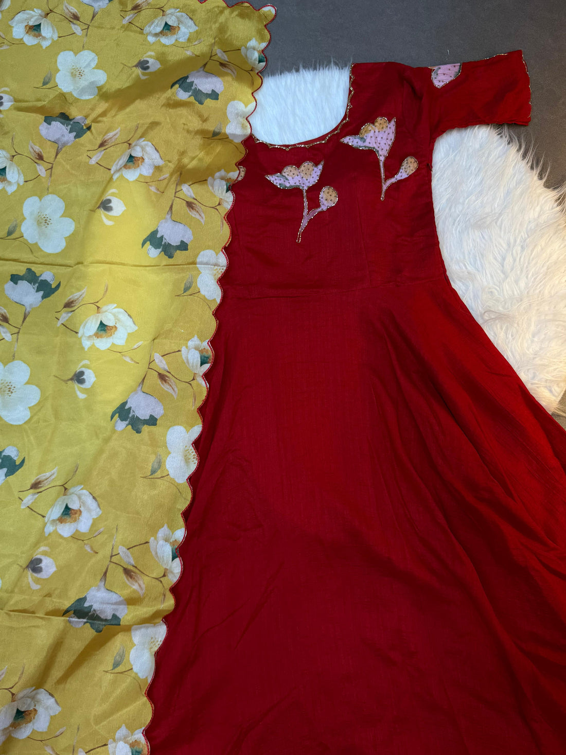 Hand painted with maggam Cafe Gowns