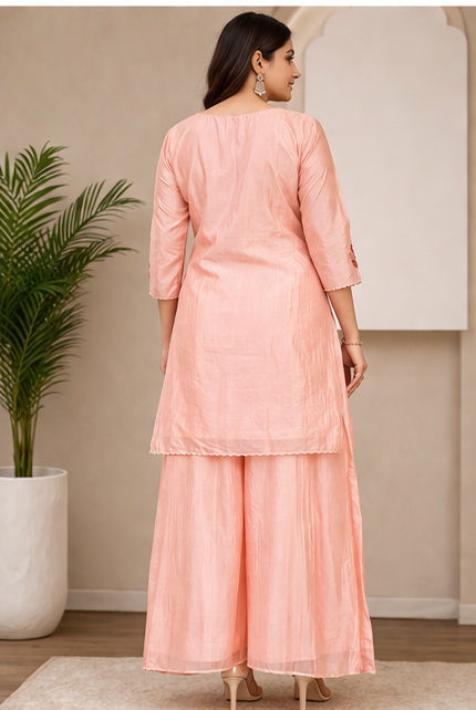 Pure Ho Silk Co-Ord Set – Top with Bustier & Divider Pants | Premium Ethnic Set