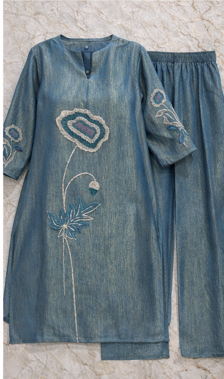 Pure Cotton Kurti with Schiffli Designer Sleeves for Women | Elegant Ethnic Wear